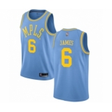 Men's Los Angeles Lakers #6 LeBron James Authentic Blue Hardwood Classics Basketball Jersey
