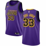 Men's Nike Los Angeles Lakers #33 Kareem Abdul-Jabbar Swingman Purple NBA Jersey - City Edition