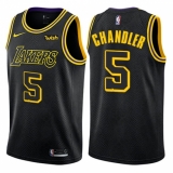 Women's Nike Los Angeles Lakers #5 Tyson Chandler Swingman Black NBA Jersey - City Edition