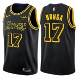Youth Nike Los Angeles Lakers #17 Isaac Bonga Swingman Black NBA Jersey - City Edition