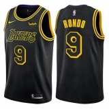 Youth Nike Los Angeles Lakers #9 Rajon Rondo Swingman Black NBA Jersey - City Edition