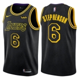 Youth Nike Los Angeles Lakers #6 Lance Stephenson Swingman Black NBA Jersey - City Edition