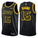 Men's Nike Los Angeles Lakers #15 Moritz Wagner Swingman Black City Edition NBA Jersey