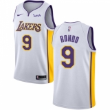 Men's Nike Los Angeles Lakers #9 Rajon Rondo Swingman White NBA Jersey - Association Edition