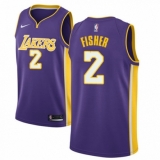 Women's Nike Los Angeles Lakers #2 Derek Fisher Authentic Purple NBA Jersey - Icon Edition