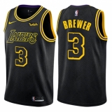 Women's Nike Los Angeles Lakers #3 Corey Brewer Swingman Black NBA Jersey - City Edition