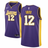 Men's Nike Los Angeles Lakers #12 Channing Frye Swingman Purple NBA Jersey - Statement Edition