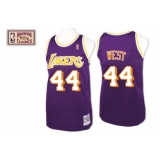 Men's Mitchell and Ness Los Angeles Lakers #44 Jerry West Authentic Purple Throwback NBA Jersey