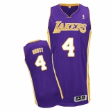 Men's Adidas Los Angeles Lakers #4 Byron Scott Authentic Purple Road NBA Jersey