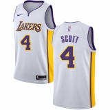 Women's Nike Los Angeles Lakers #4 Byron Scott Swingman White NBA Jersey - Association Edition