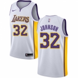 Youth Nike Los Angeles Lakers #32 Magic Johnson Authentic White NBA Jersey - Association Edition
