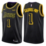 Men's Nike Los Angeles Lakers #1 Kentavious Caldwell-Pope Swingman Black City Edition NBA Jersey