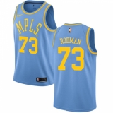 Men's Nike Los Angeles Lakers #73 Dennis Rodman Authentic Blue Hardwood Classics NBA Jersey