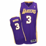Youth Adidas Los Angeles Lakers #3 Corey Brewer Authentic Purple Road NBA Jersey