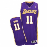 Youth Adidas Los Angeles Lakers #11 Brook Lopez Authentic Purple Road NBA Jersey