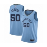 Men's Memphis Grizzlies #50 Bryant Reeves Authentic Blue Finished Basketball Jersey Statement Edition