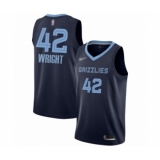 Youth Memphis Grizzlies #42 Lorenzen Wright Swingman Navy Blue Finished Basketball Jersey - Icon Edition