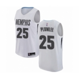 Youth Memphis Grizzlies #25 Miles Plumlee Swingman White Basketball Jersey - City Edition