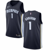 Women's Nike Memphis Grizzlies #1 Kyle Anderson Swingman Navy Blue NBA Jersey - Icon Edition