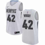 Women's Nike Memphis Grizzlies #42 Lorenzen Wright Swingman White NBA Jersey - City Edition