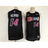 Men's Miami Heat 2021-22 City Edition #14 Tyler Herro Black Stitched Basketball Jersey
