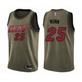 Men's Miami Heat #25 Kendrick Nunn Swingman Green Salute to Service Basketball Jersey