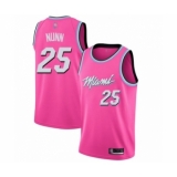 Men's Miami Heat #25 Kendrick Nunn Pink Swingman Jersey - Earned Edition