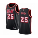 Men's Miami Heat #25 Kendrick Nunn Authentic Black Fashion Hardwood Classics Basketball Jersey