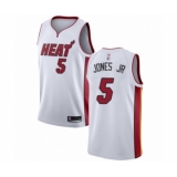 Women's Miami Heat #5 Derrick Jones Jr Swingman White Basketball Jersey - Association Edition