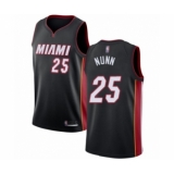 Youth Miami Heat #25 Kendrick Nunn Swingman Black Basketball Jersey - Icon Edition