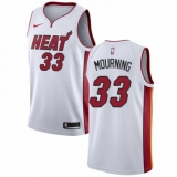Men's Nike Miami Heat #33 Alonzo Mourning Authentic NBA Jersey - Association Edition