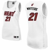 Women's Adidas Miami Heat #21 Hassan Whiteside Swingman White Home NBA Jersey