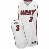 Youth Adidas Miami Heat #3 Dwyane Wade Authentic White Home NBA Jersey