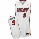 Men's Adidas Miami Heat #9 Kelly Olynyk Authentic White Home NBA Jersey