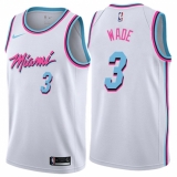 Women's Nike Miami Heat #3 Dwyane Wade Swingman White NBA Jersey - City Edition