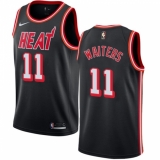 Youth Nike Miami Heat #11 Dion Waiters Authentic Black Black Fashion Hardwood Classics NBA Jersey