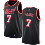 Men's Nike Miami Heat #7 Goran Dragic Authentic Black Black Fashion Hardwood Classics NBA Jersey