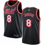 Women's Nike Miami Heat #8 Tyler Johnson Authentic Black Black Fashion Hardwood Classics NBA Jersey