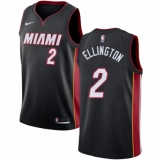 Men's Nike Miami Heat #2 Wayne Ellington Swingman Black Road NBA Jersey - Icon Edition