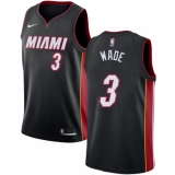 Women's Nike Miami Heat #3 Dwyane Wade Swingman Black Road NBA Jersey - Icon Edition