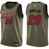 Men's Nike Miami Heat #20 Justise Winslow Swingman Green Salute to Service NBA Jersey