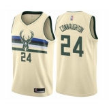 Men's Milwaukee Bucks #24 Pat Connaughton Authentic Cream Basketball Jersey - City Edition