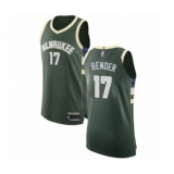 Men's Milwaukee Bucks #17 Dragan Bender Authentic Green Basketball Jersey - Icon Edition