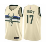 Men's Milwaukee Bucks #17 Dragan Bender Authentic Cream Basketball Jersey - City Edition