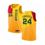 Women's Milwaukee Bucks #24 Pat Connaughton Swingman Yellow Basketball Jersey - City Edition