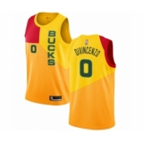 Youth Milwaukee Bucks #0 Donte DiVincenzo Swingman Yellow Basketball Jersey - City Edition