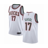 Women's Milwaukee Bucks #17 Pau Gasol Authentic White Fashion Hardwood Classics Basketball Jersey
