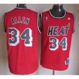 Heat #34 Ray Allen Red Hardwood Classics Nights Stitched NBA Jersey
