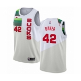 Women's Nike Milwaukee Bucks #42 Vin Baker White Swingman Jersey - Earned Edition