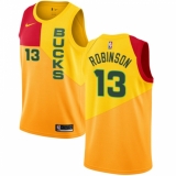 Women's Nike Milwaukee Bucks #13 Glenn Robinson Swingman Yellow NBA Jersey - City Edition